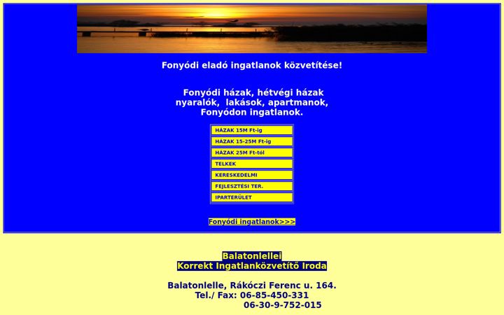 Screenshot of fonyodi-ingatlanok.hu