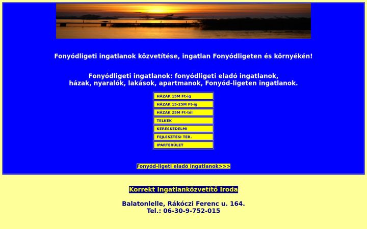 Screenshot of fonyodligeti-ingatlanok.hu