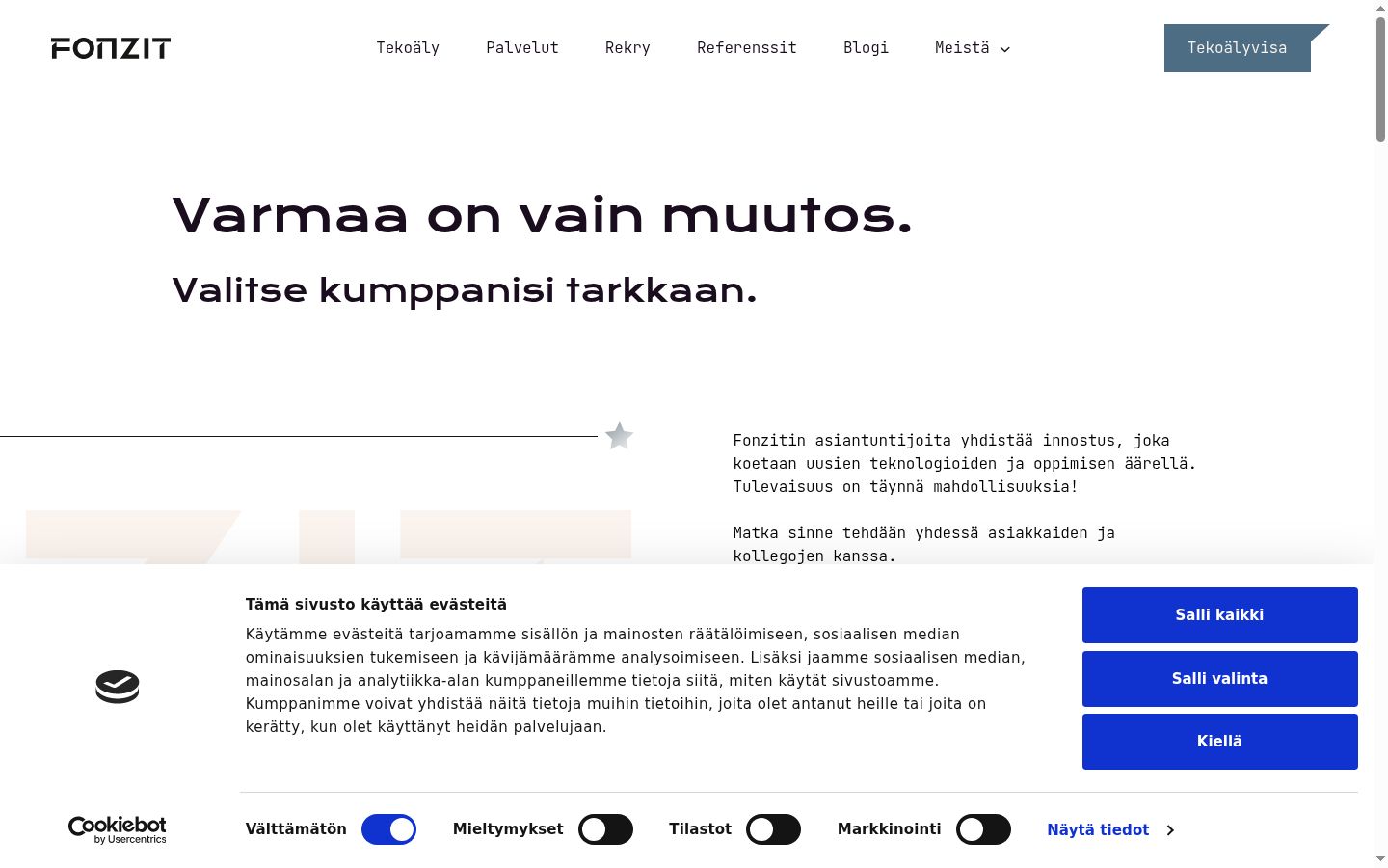 Snímek obrazovky baneru souhlasu zobrazeného před jakoukoli interakcí