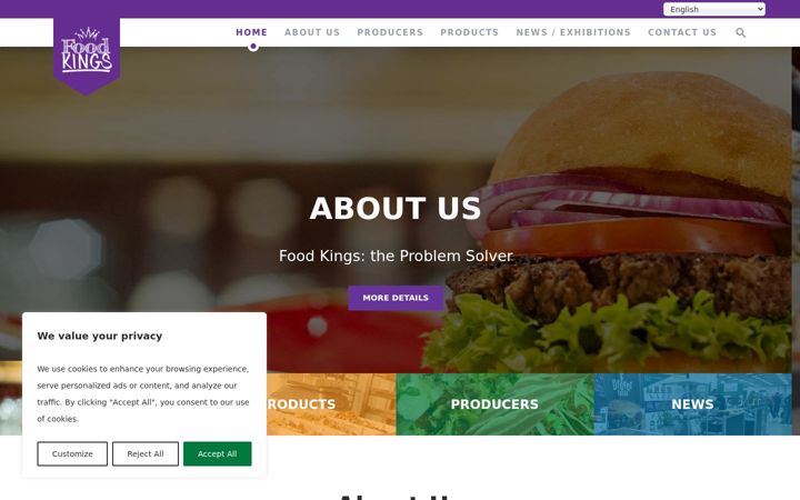 Snímek obrazovky food-kings.de