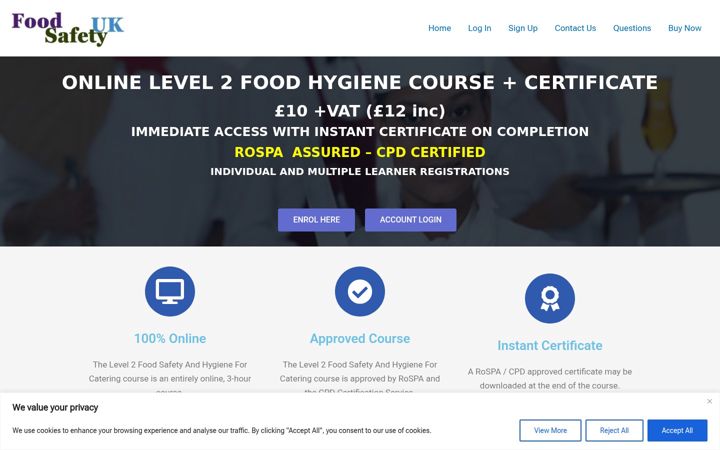 Captura de ecrã de food-safety.org.uk