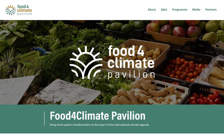Screenshot of food4climatepavilion.com