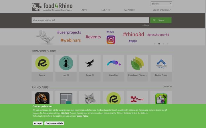 Screenshot of food4rhino.com