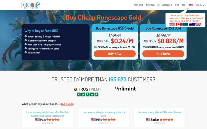 Screenshot of food4rs.com