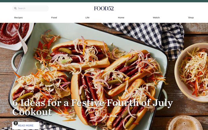 Skjermbilde av food52.com
