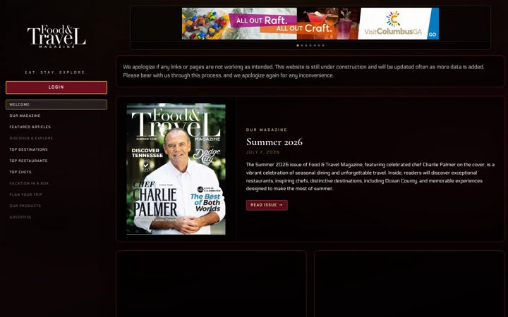 Screenshot of foodandtravelmagazine.com