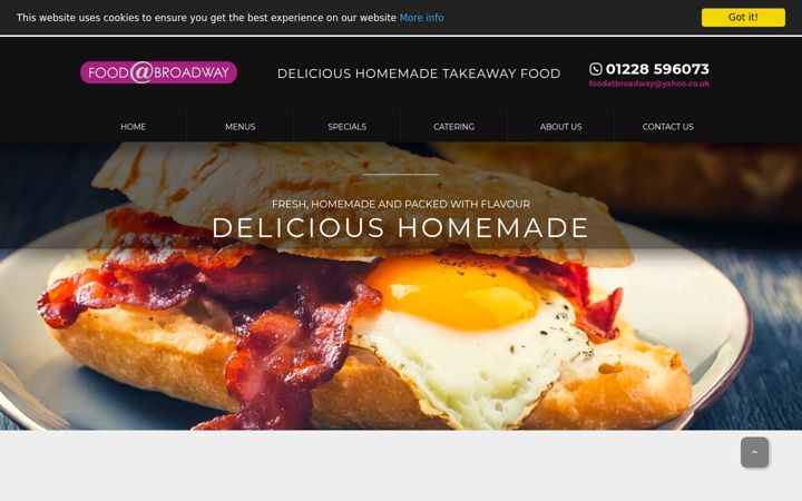 Captura de ecrã de foodatbroadway.co.uk