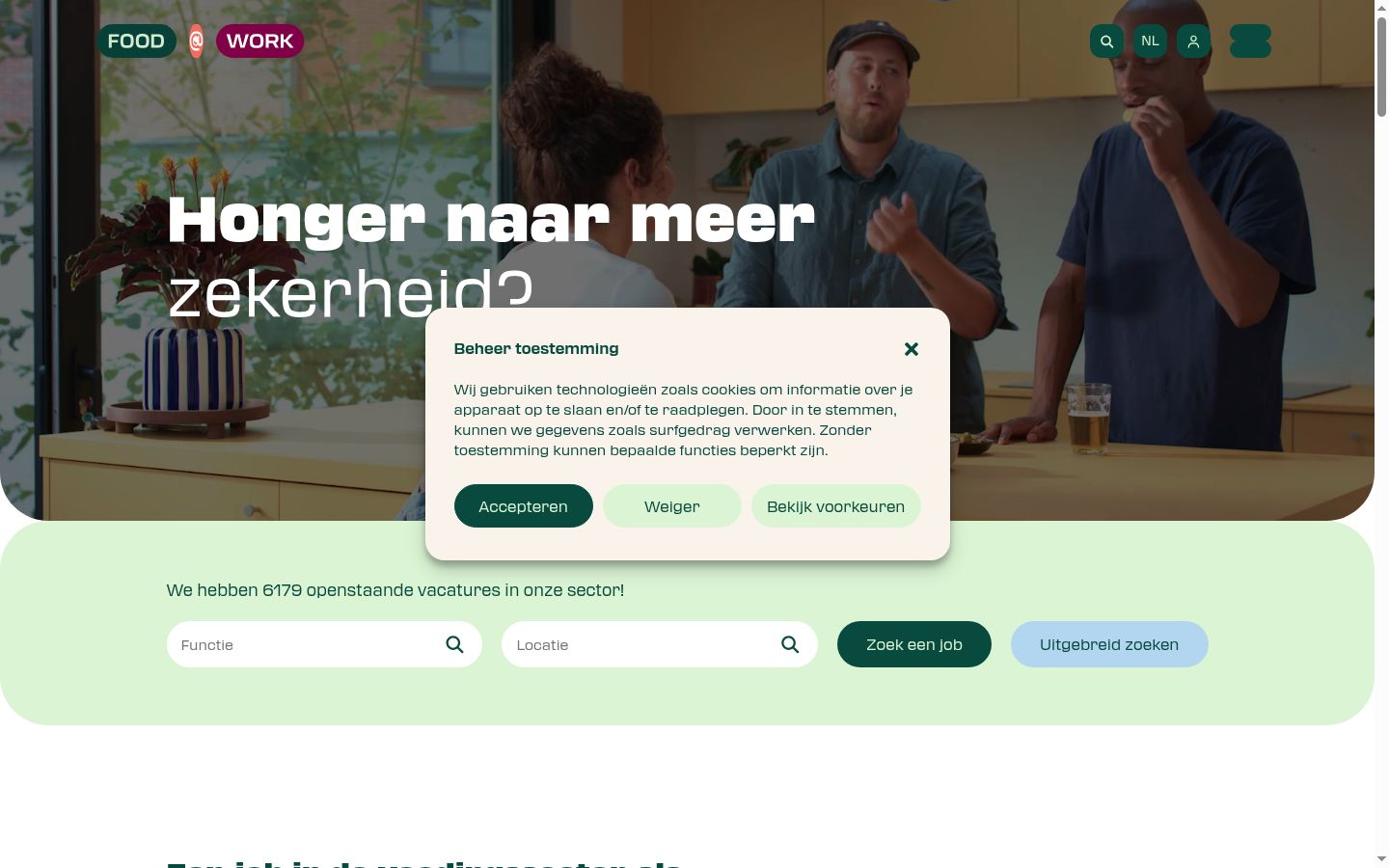 Screenshot del banner di consenso mostrato prima di qualsiasi interazione