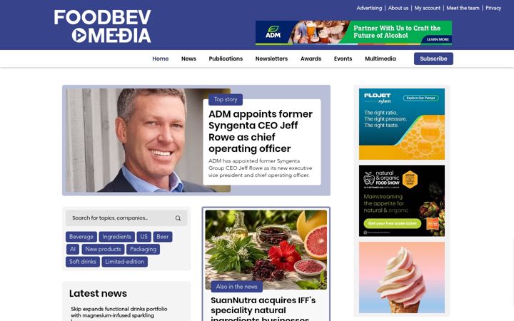 Screenshot of foodbev.com