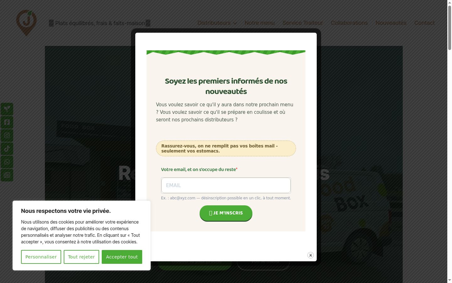 Sutikimo reklamjuostės, rodytos prieš bet kokią sąveiką, ekrano kopija