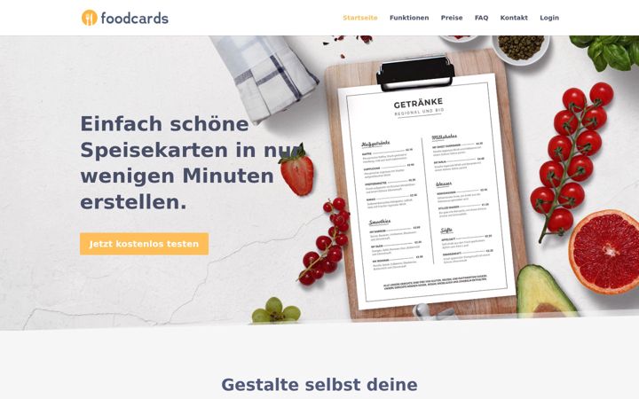 Screenshot of foodcards.de