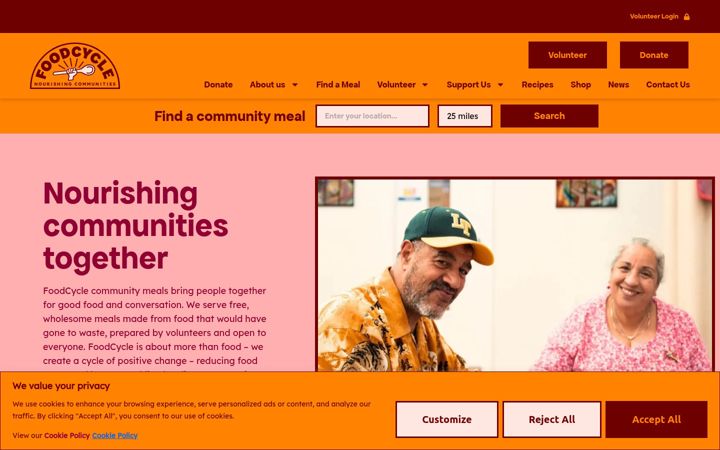 Screenshot of foodcycle.org.uk