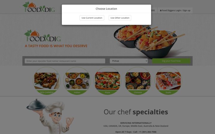 Screenshot of fooddig.com
