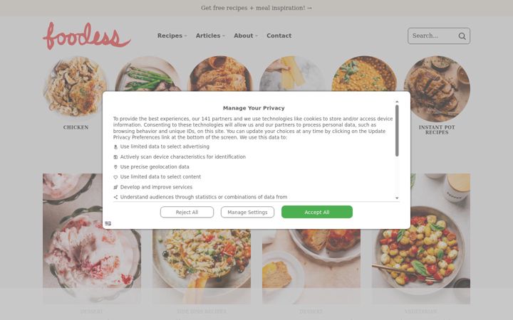 Screenshot of foodess.com