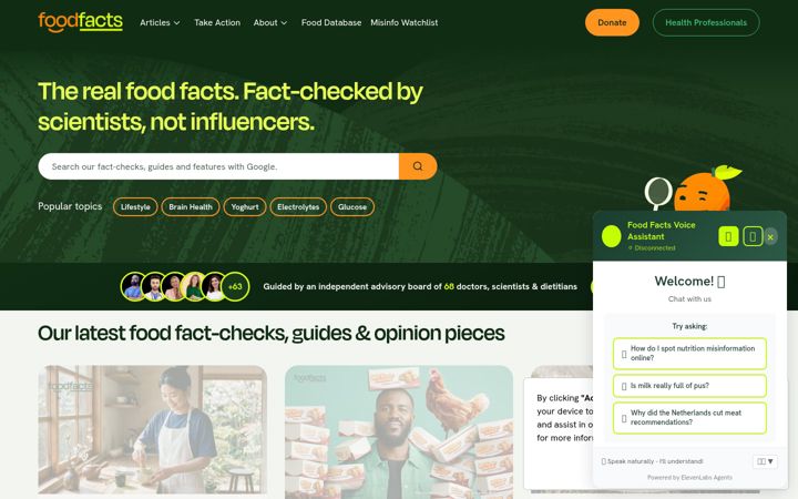 Screenshot of foodfacts.org