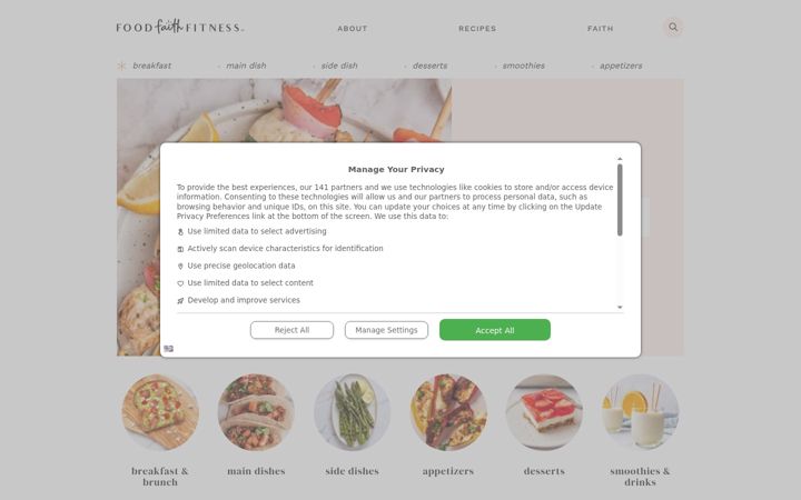 Screenshot of foodfaithfitness.com