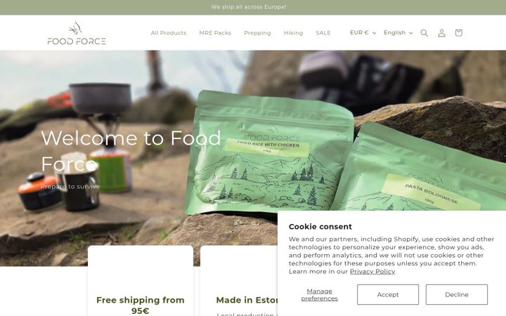 Screenshot of foodforceshop.com