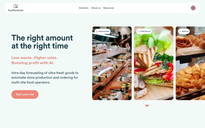 Screenshot of foodforecast.com