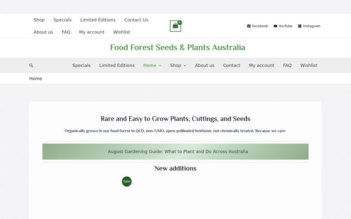 Snímek obrazovky foodforestseeds.au