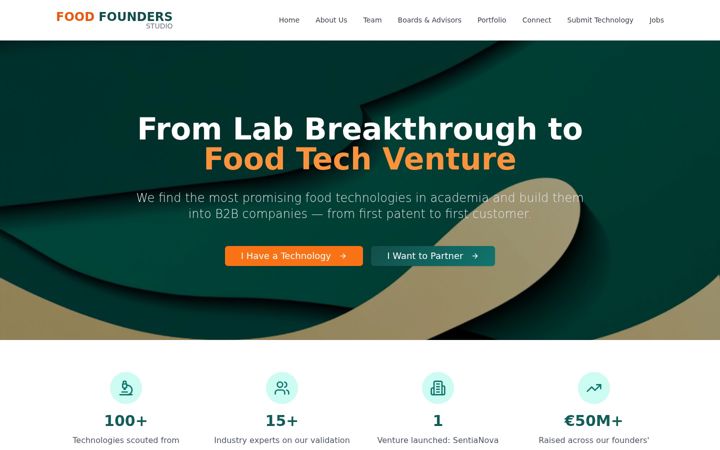 Screenshot of foodfounders.studio