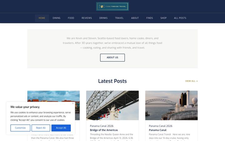 Screenshot of foodfriendstravel.com