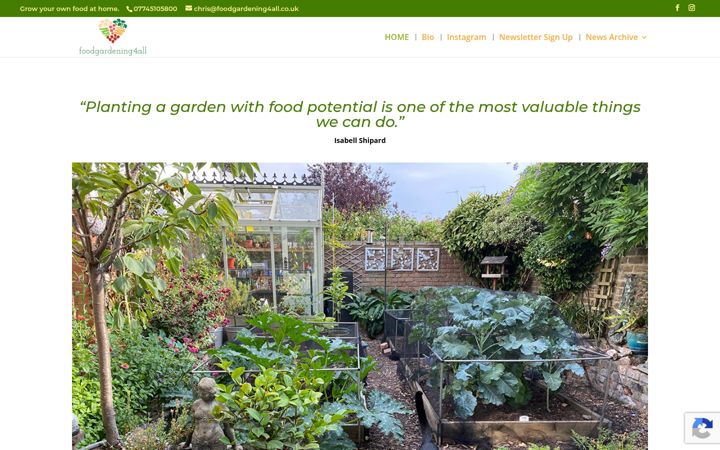 Screenshot of foodgardening4all.co.uk