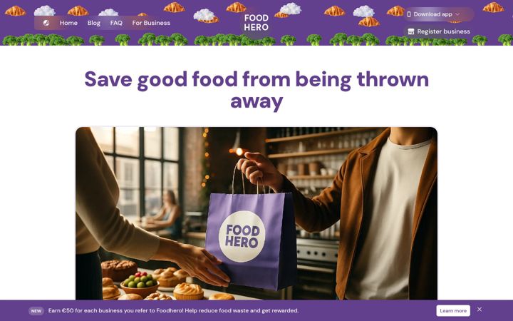 Screenshot of foodhero.app