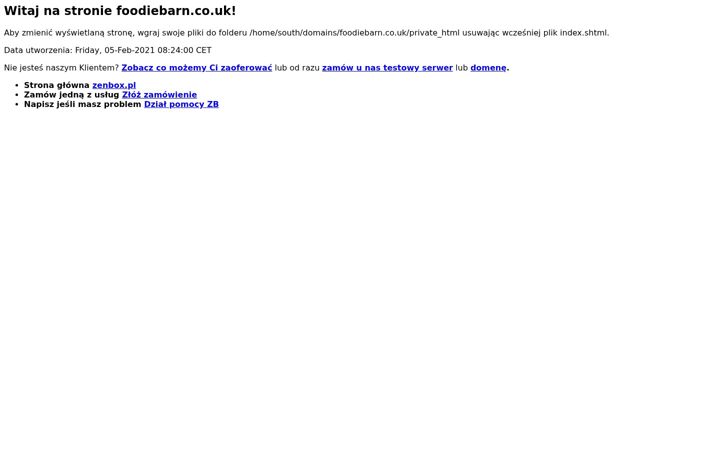 Screenshot of foodiebarn.co.uk
