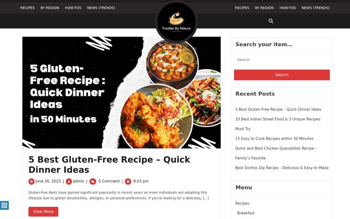 Screenshot of foodiesbynature.com