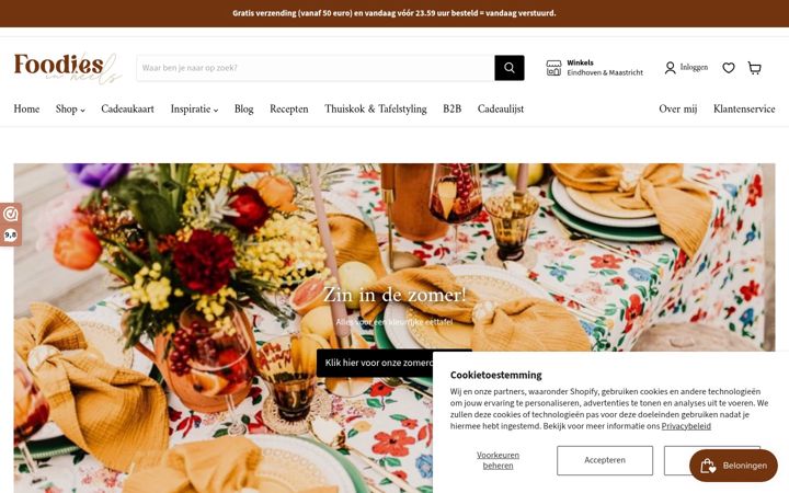 Screenshot of foodiesinheels.com