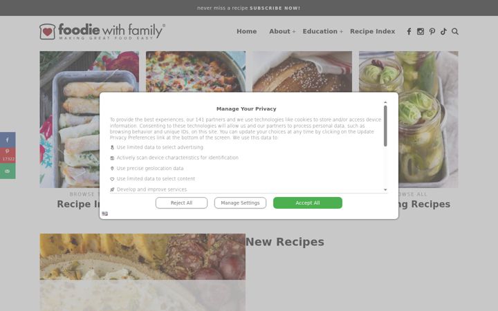 Screenshot of foodiewithfamily.com