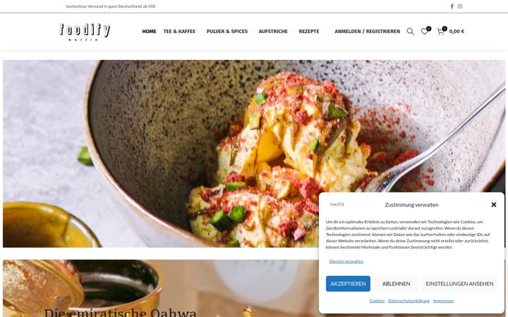 Snímek obrazovky foodifyberlin.de