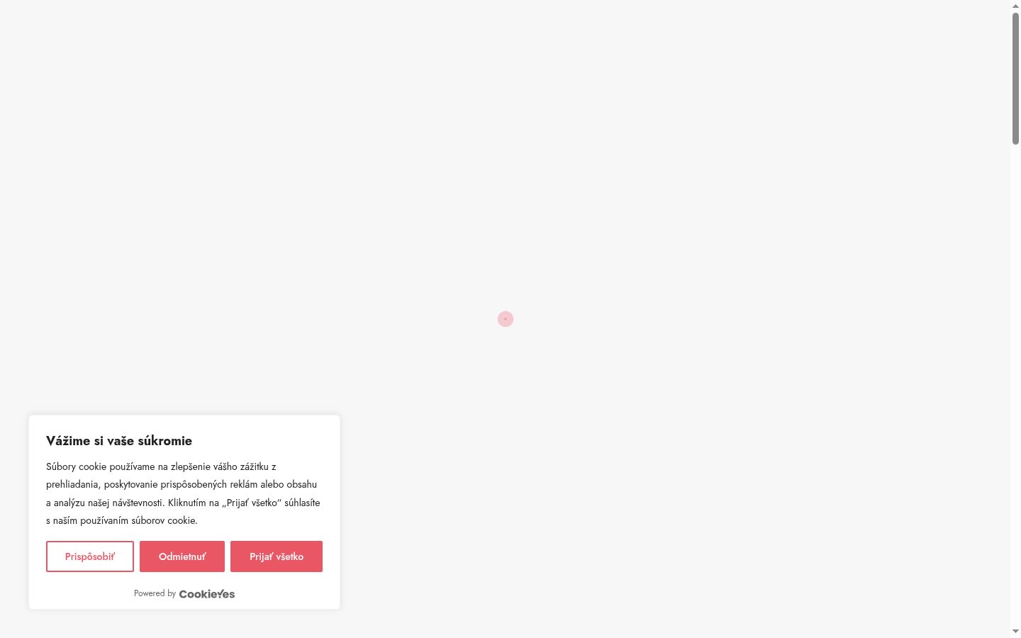 Screenshot del banner di consenso mostrato prima di qualsiasi interazione