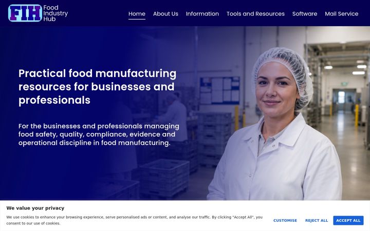 Screenshot of foodindustryhub.com