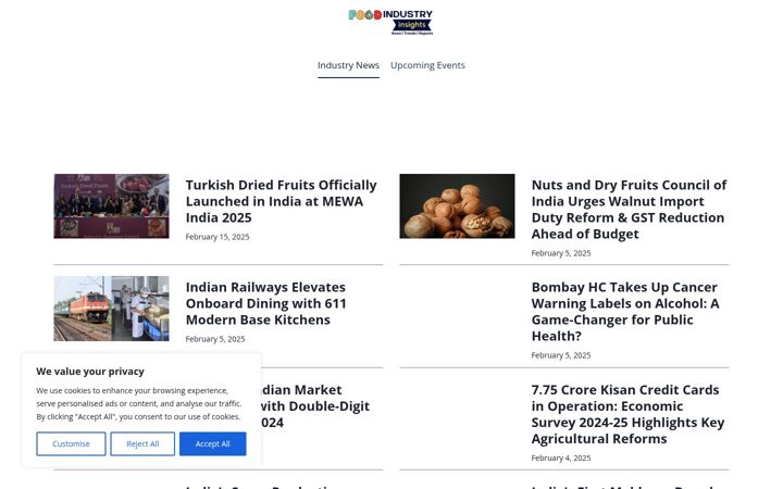 Screenshot of foodindustryinsights.com