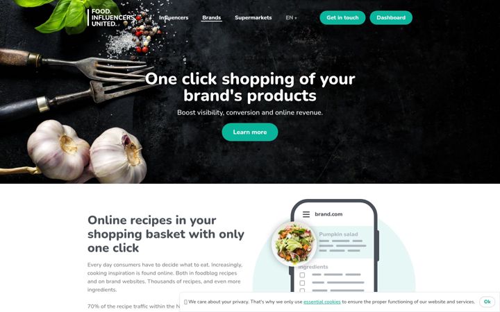 Screenshot of foodinfluencersunited.com