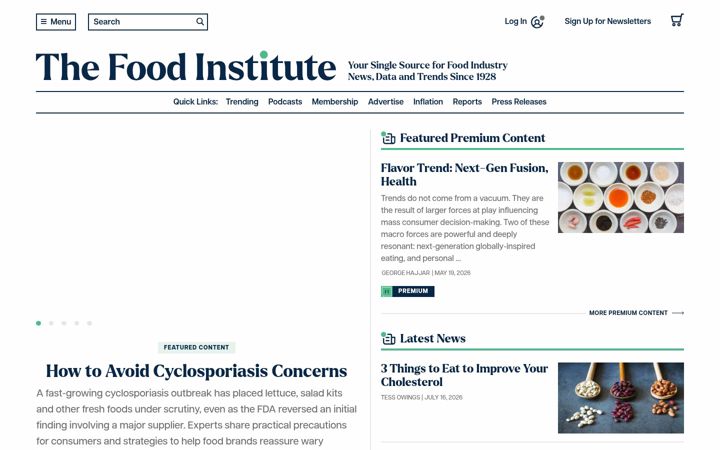 Screenshot of foodinstitute.com