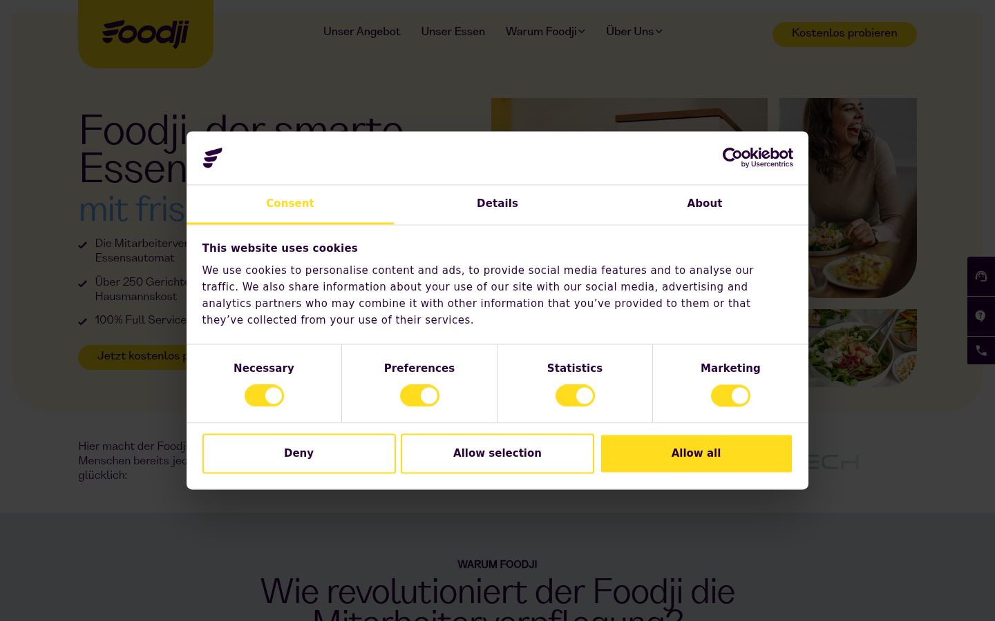 Screenshot van de toestemmingsbanner zoals getoond vóór enige interactie