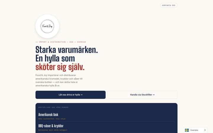 Screenshot of foodjoy.se