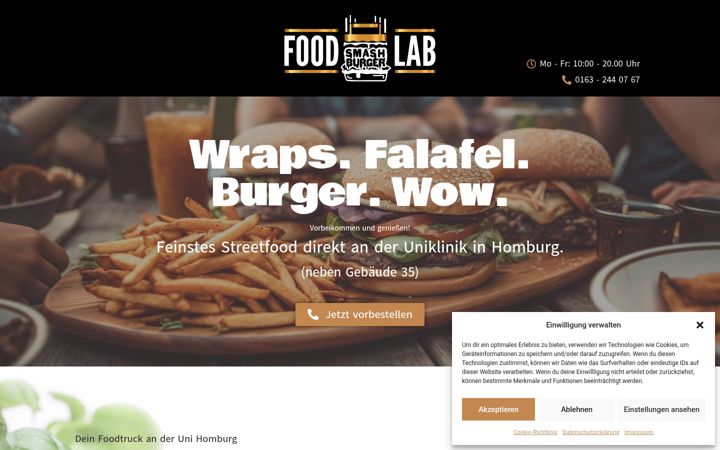 Snímek obrazovky foodlab-homburg.de