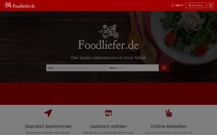 Snímek obrazovky foodliefer.de