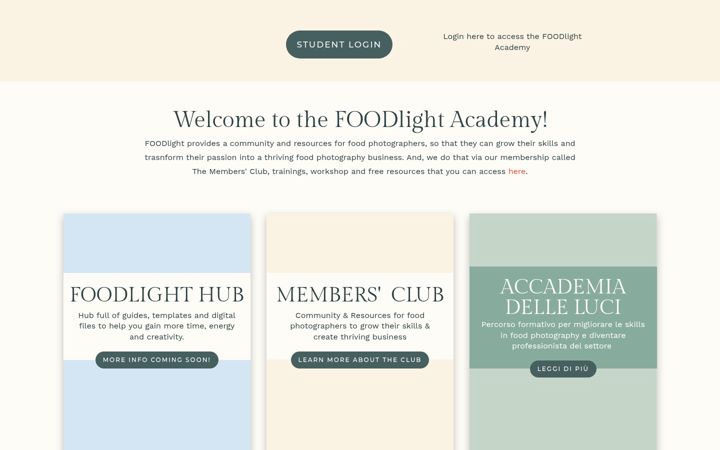 Screenshot of foodlight.academy