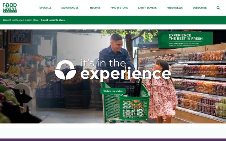 Screenshot of foodloversmarket.co.za