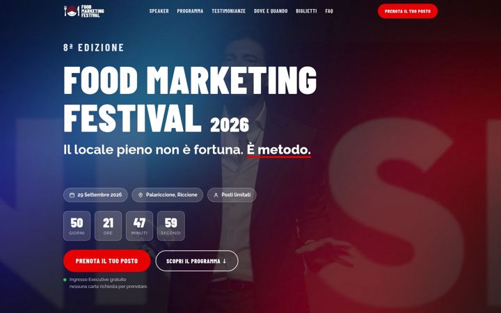 Snímek obrazovky foodmarketingfestival.it