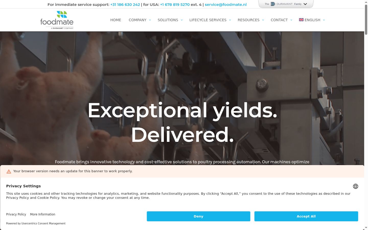 Screenshot del banner di consenso mostrato prima di qualsiasi interazione