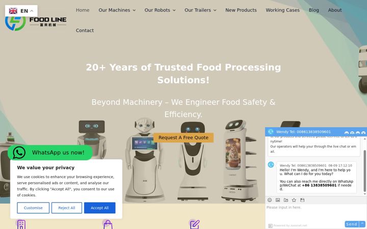 Screenshot of foodmaxmachines.com