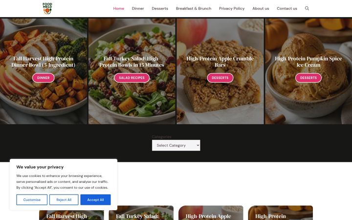 Screenshot of foodmeld.com