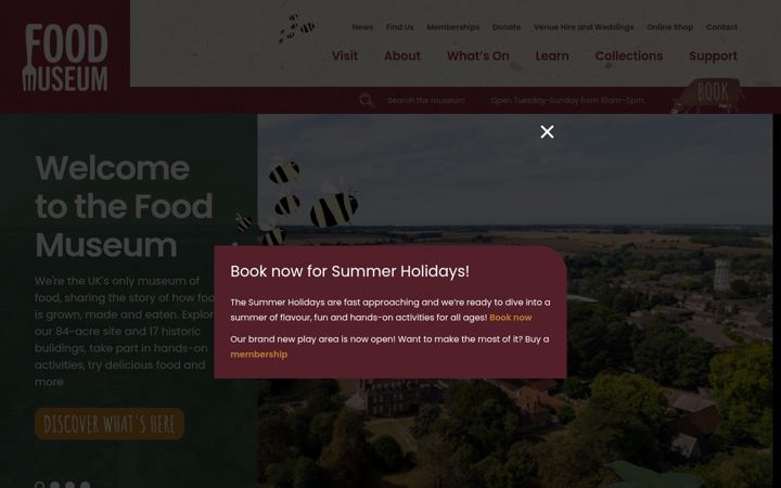 Screenshot of foodmuseum.org.uk