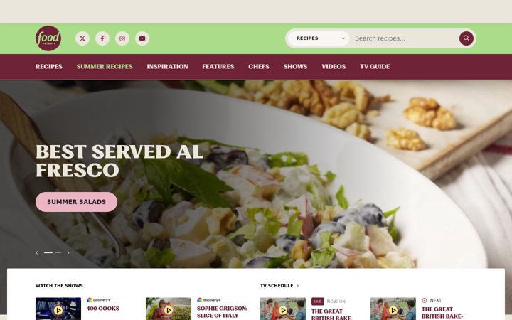 Screenshot van foodnetwork.com