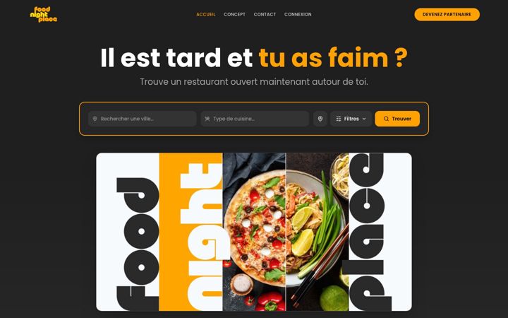 Screenshot of foodnightplace.fr